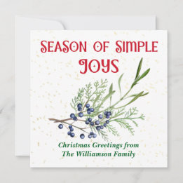 Season of Simple Joys Blue Juniper Christmas Feiertagskarte