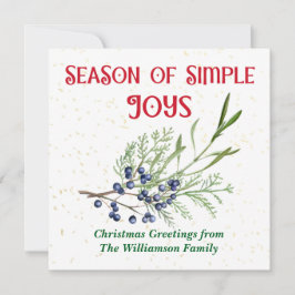 Season of Simple Joys Blue Juniper Christmas Feiertagskarte