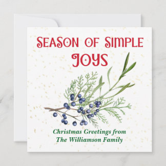 Season of Simple Joys Blue Juniper Christmas Feiertagskarte