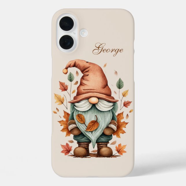 Seasonal gnome add name  Case-Mate iPhone hülle (Rückseite)