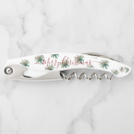 Seasonal Greenery with Red Script Holiday Message Kellnermesser