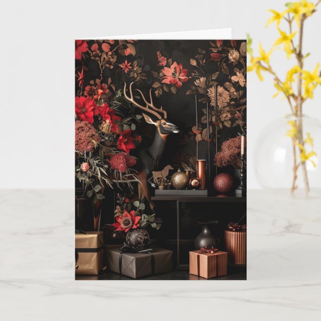 Seasonal Greeting Card • Luxe Christmas Aesthetic Karte (Gelbe Blume)