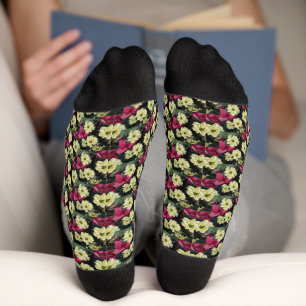 Seasonal Holiday Poinsettias Blumenmuster Socken