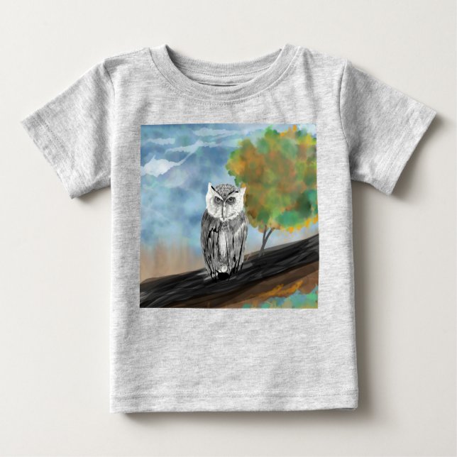 Seasonal Owl Print Baby T-shirt (Vorderseite)