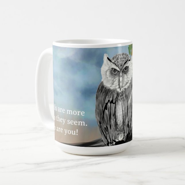 Seasonal Owl Print Kaffeetasse (Vorderseite Links)
