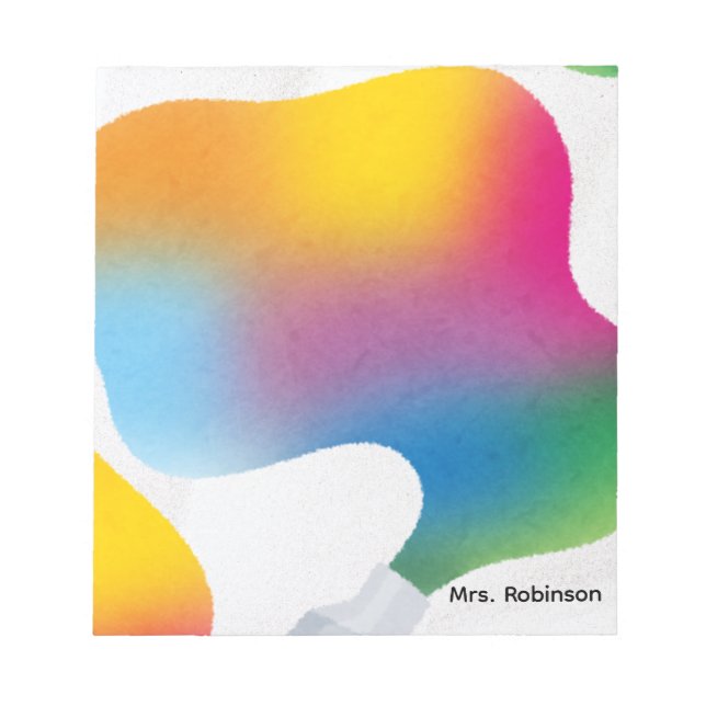 Seasonal Sprouting Rainbow Colors Teacher Notepad Notizblock (Vorderseite)