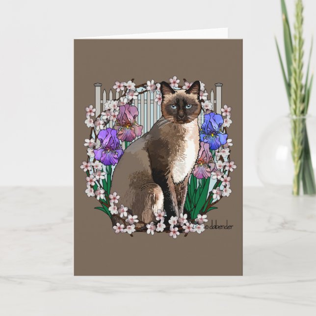 Seasons Cats - Frühjahrsgarten Karte (Vorderseite)