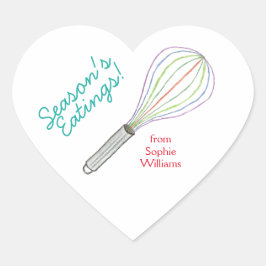 Season's Eatings cookie gift labels Herz-Aufkleber