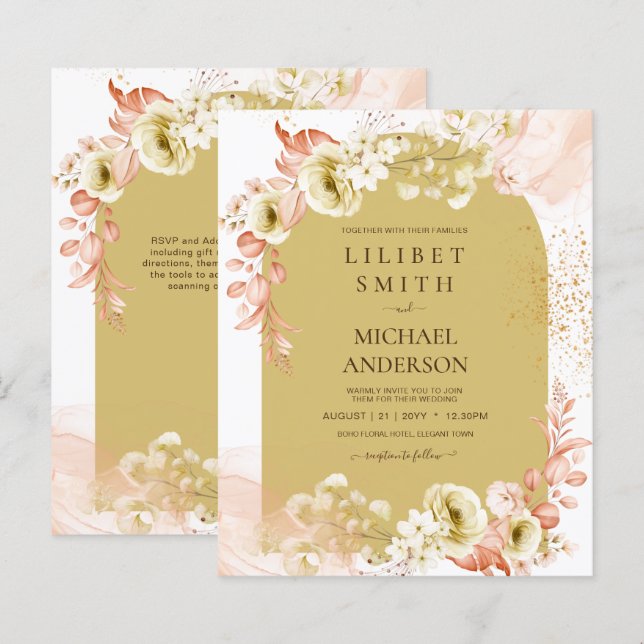 Seasons Fall Earthen Mix Boho Floral Wedding (Vorne/Hinten)