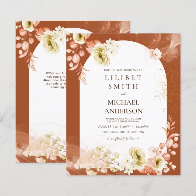 Seasons Fall Earthen Mix Boho Floral Wedding (Vorne/Hinten)
