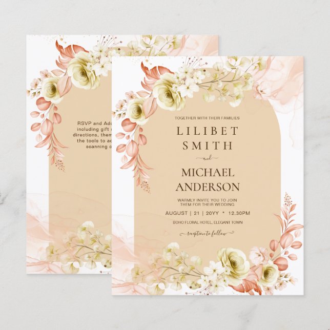 Seasons Fall Earthen Mix Boho Floral Wedding (Vorne/Hinten)
