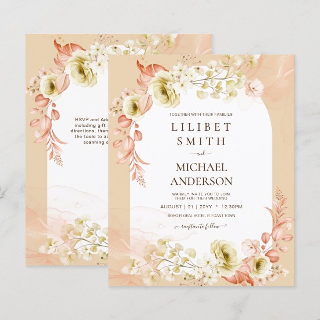 Seasons Fall Earthen Mix Boho Floral Wedding (Vorne/Hinten)