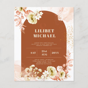 Seasons Fall Earthen Mix Boho Floral Wedding Flyer
