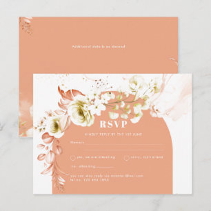 Seasons Fall Earthen Mix Boho Floral Wedding Postkarte