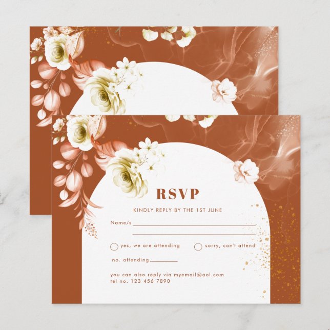 Seasons Fall Earthen Mix Boho Floral Wedding Postkarte (Vorne/Hinten)