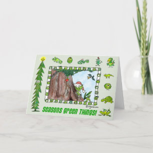 Seasons Green Things Elf Card Feiertagskarte