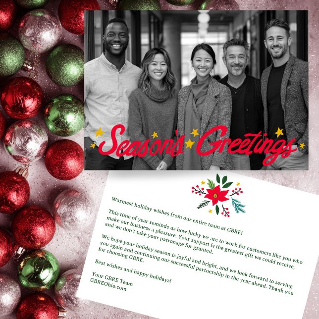 SEASONS GREETINGS Business CUSTOM PHOTO  Feiertagskarte (SEASONS GREETINGS Business CUSTOM PHOTO Office Holiday Card
)
