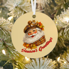 Season's Greetings - Fall Santa Ornament Aus Metall