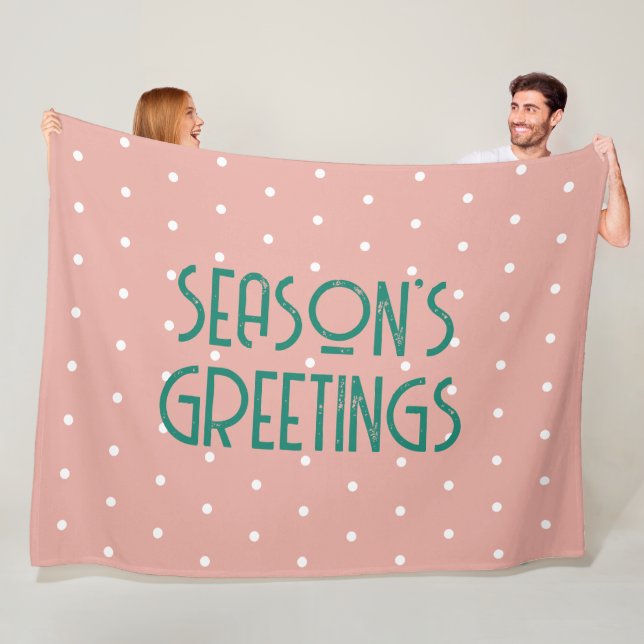 Season's Greetings Polka Dot  Fleecedecke (Beispiel)
