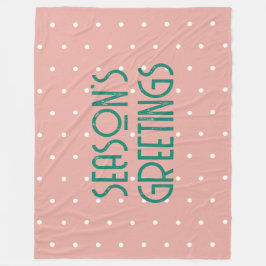 Season's Greetings Polka Dot Fleecedecke