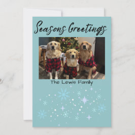 Seasons Greetings Snowflake Photo Card Feiertagskarte