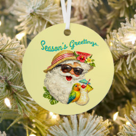 Season's Greetings - Summer Santa Ornament Aus Metall