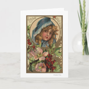 Seasons GreetingsGirl in a Hood Feiertagskarte