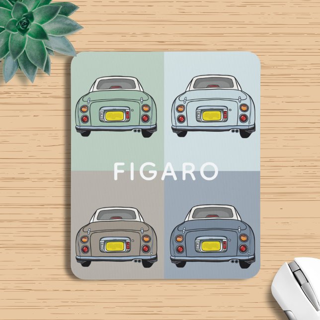 Seasons of Figaro Car Pattern Name Mousepad (Love all the colours of figaro cars and need a mouse mat? Add your name to this one!)