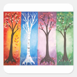 Seasons Quadratischer Aufkleber