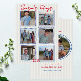 Season's Tidings Coastal Christmas Photo Card Einladung