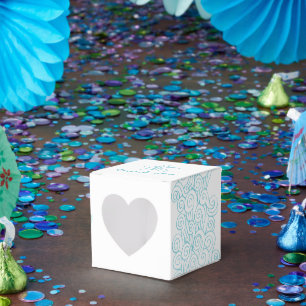 Seastar Swirl Aqua White Gastgeschenk Hochzeit Box Geschenkschachtel