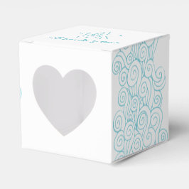 Seastar Swirl Aqua White Gastgeschenk Hochzeit Box Geschenkschachtel