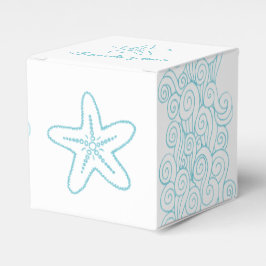 Seastar Swirl Aqua White Gastgeschenk Hochzeit Box Geschenkschachtel
