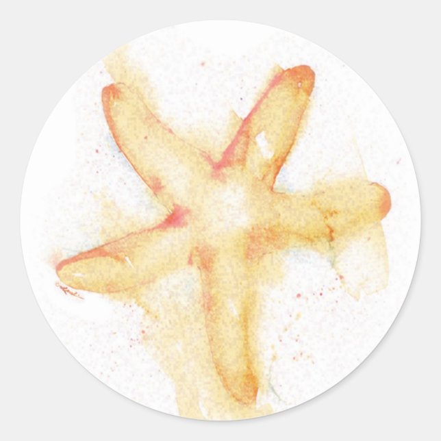 Seastar Watercolor Sticker (Vorderseite)