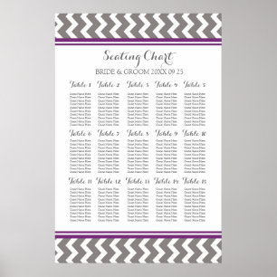 Seating Chart 15 Tabelle 150 Guest Pplum Gray Zick Poster