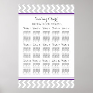 Seating Chart 15 Tabelle 150 Guest Pplum Gray Zick Poster