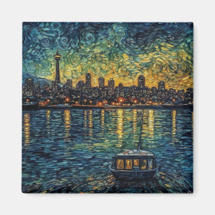 Seatle Space Needle im van-Gogh-Stil Magnet