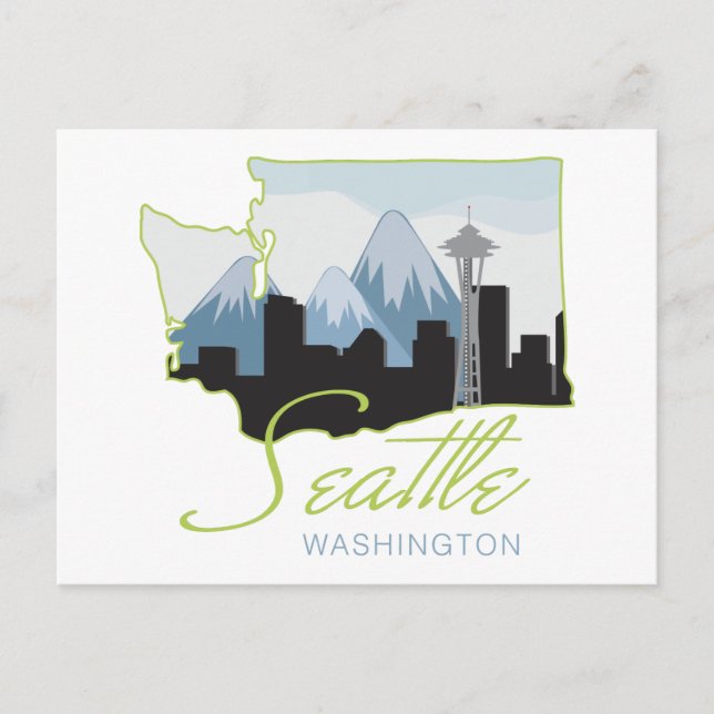 Seatle Washington Postkarte (Vorderseite)