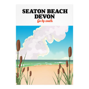 Seaton Beach Dorset Reiseplakat Fotodruck