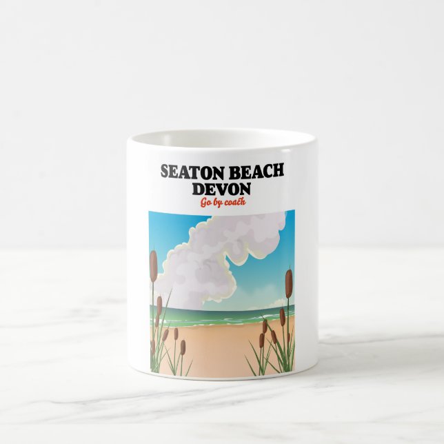 Seaton Beach Dorset Reiseplakat Kaffeetasse (Mittel)