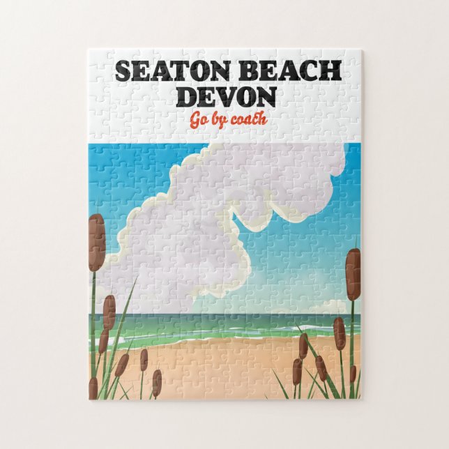 Seaton Beach Dorset Reiseplakat Puzzle (Vertikal)