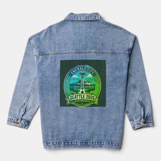 Seattle 2026 Weltmeisterschaft Austragungsort Vint Jeansjacke (Rückseite)