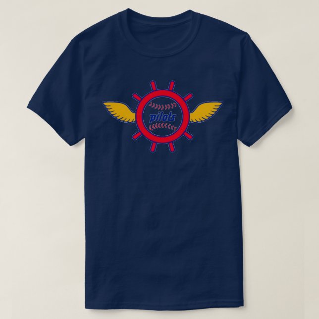 Seattle Baseball Vintag Piloten  T-Shirt (Design vorne)