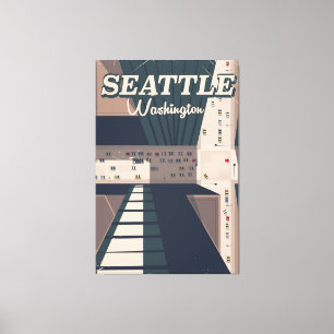 Seattle, Bundesstaat Washington Reiseplakat Leinwanddruck
