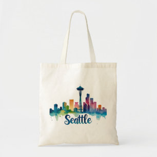 Seattle City Aquarell-Skyline Tragetasche