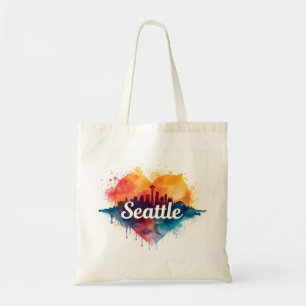 Seattle City Aquarell-Skyline Tragetasche