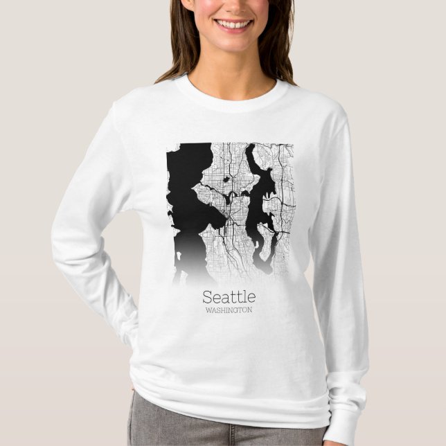 Seattle City Map T-Shirt (Vorderseite)