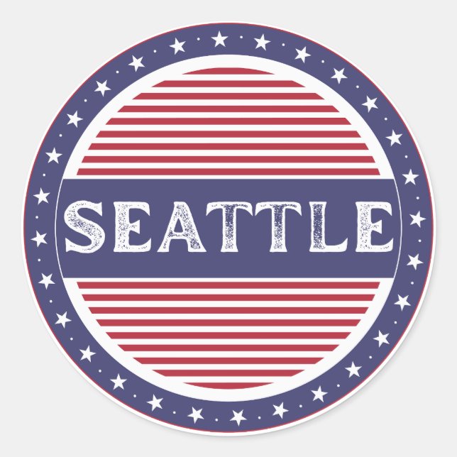 Seattle City Pride Emblem – American Identity Runder Aufkleber (Vorderseite)