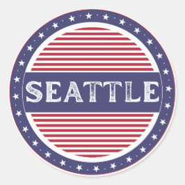 Seattle City Pride Emblem – Amerikanische Identitä Runder Aufkleber