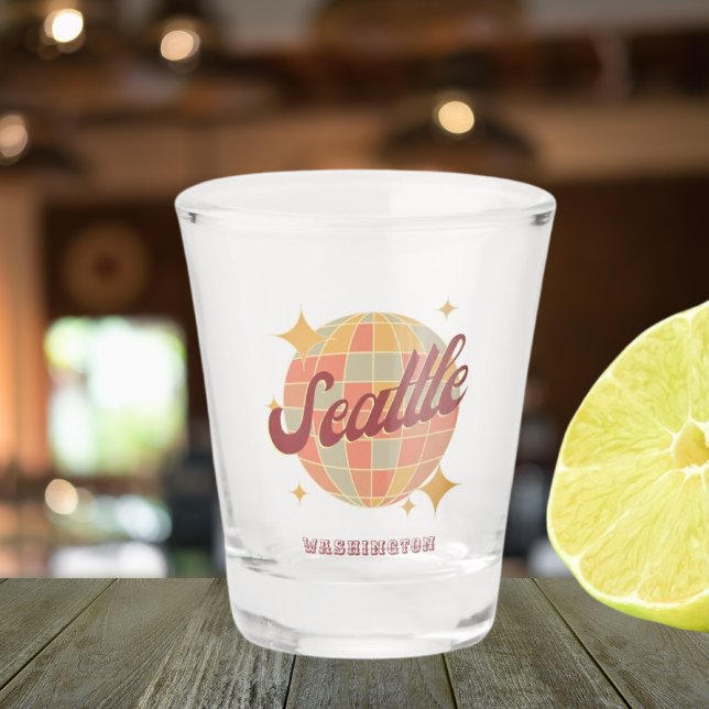 Seattle City Washington Retro Vintag Schnapsglas (Von Creator hochgeladen)